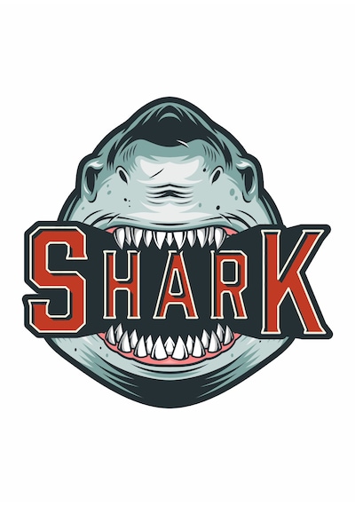 Köpek Balığı Shark Sticker - Araba Oto Motosiklet Karavan Sticker - 00030 15x15 Cm