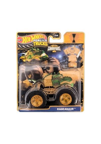 Hot Wheels Jdv96 Monster Trucks Bıg Foot Trophy Şampiyonları Tekli Araba - Rageasaur Jmv72-jdv96 Çok Renkli