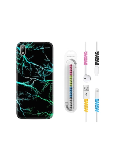 Huawei Y5 2019 Kılıf Kablo Koruyuculu Green Thunder 1693