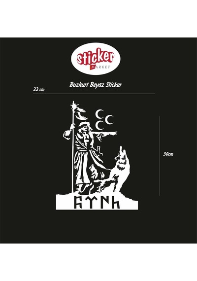 Bozkurt Sticker Beyaz