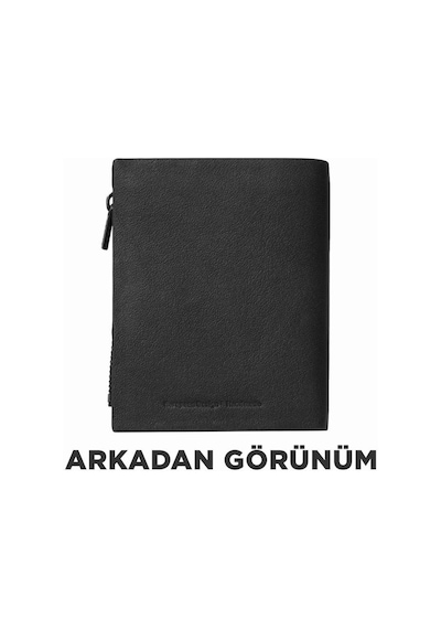 Grande Gerçek Deri Unisex Cüzdan Hakiki Deri Küçük Boy Siyah