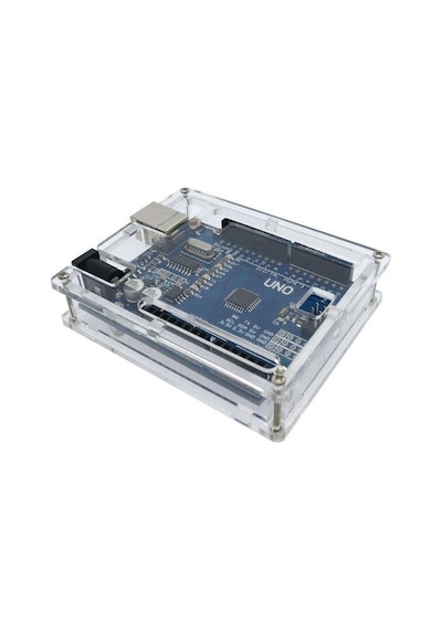 Elektronikport-Arduino Uno R3 Şeffaf Muhafaza Akrilik Kutu