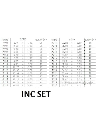 Box G & Box H O - Ring Set - Inc