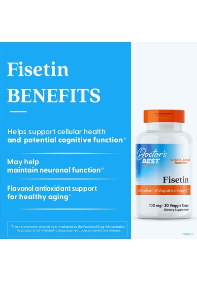 Doctor's Best Fisetin With Novusetin 100 Mg 30 Veggie Kapsül Usa Menşeii Dmmedicineden Orijinal