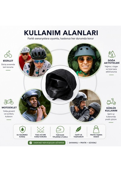 Microcase Motosiklet Ve Bisiklet Kaskı El Tutacaklı Büzgülü Taşıma Saklama Çantası Koruyucu Kese 47x42 Cm Al5687 Siyah