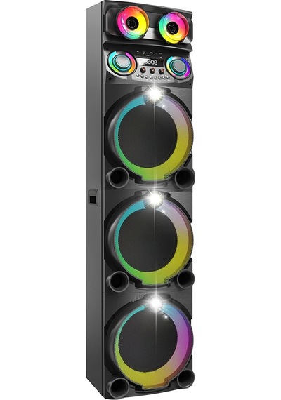 Zore Gd-3127 Dijital Led Göstergeli Mikrofonlu Rgb Tws Üçlü 12 İnç Stereo Bass Kablosuz Karaoke Hopa