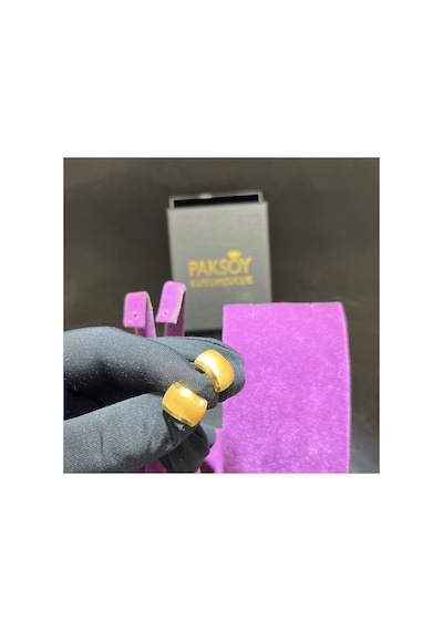 22 Ayar Altın Küpe Desenli Düz J Model 2.93gr Kadın Hediye - K01024