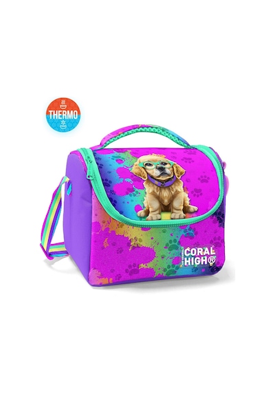 Coral High Kids Mor Pembe Köpek Desenli Thermo Beslenme Çantası 11882