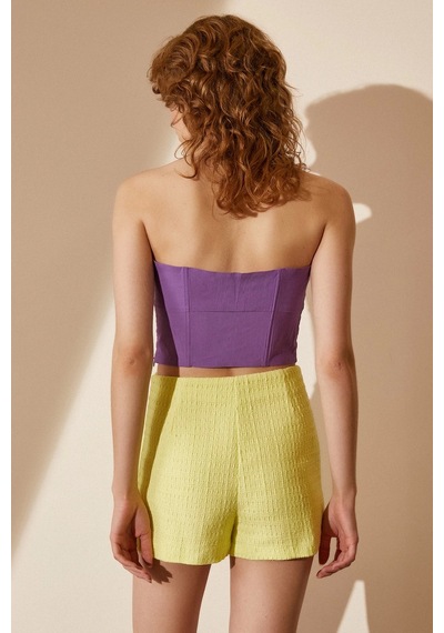 Never More Kalp Yaka Büstiyer Mor