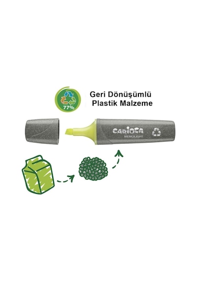 Carioca Eco Family Fosforlu Marker 4'lü Çok Renkli
