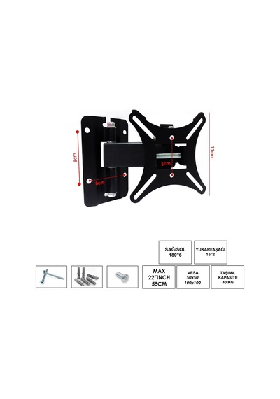 Lcd Askı Aparatı Hareketli Tek Kol 22" 55cm Ufıx-22kh