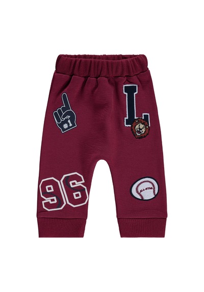Civil Baby Baskılı 6-18 Ay Eşofman Altı - Bordo Koyu Bordo