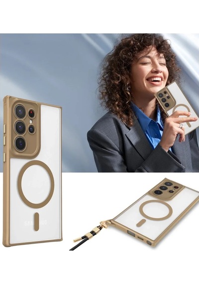 Samsung Galaxy Uyumlu, S23 Ultra Kılıf Enka Magsafe Silikon Kılıf - Siyah