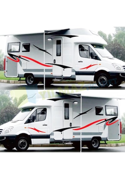 Karavan Çekme Desen Çizgi Oto Sticker Yapıştırma Modifiye Etiket