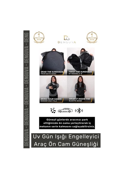 Otogüneşlik Katlanabilir Isı Yalıtımlı Ön Cam Araba Güneşliği Pratik Sağlayan Evrensel Uyum Güneşli