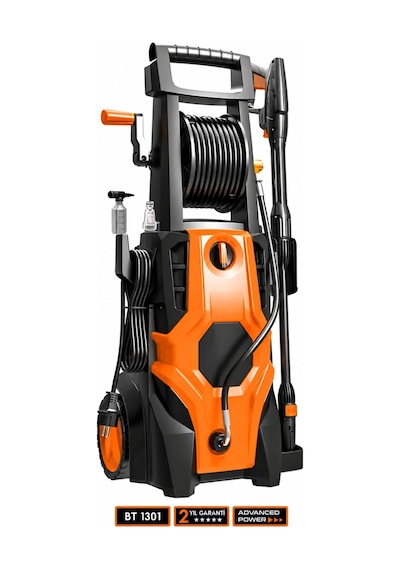 Butools ST-15 140-6 PowerControl 180 Çelik Şanzuman Musluk ve Kovadan Çekme Yüksek Basınçlı Bahçe Oto Yıkama Makinesi Turuncu