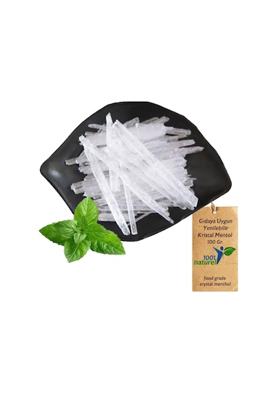 1001naturel Kristal Mentol Gıdaya Uygun Yenilebilir Granul Crystal Menthol 100 G