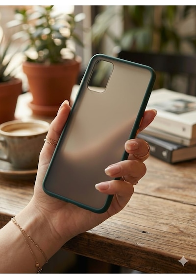 Oppo A92 / Oppo A72 / Oppo A52 Kılıf Fri Mat Yüzey Renkli Kenar Kılıf Koyu Yeşil