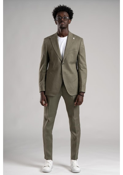 Sir Regular Fit Yarım Astarlı %100 Linen Keten Kumaş Takım Elbise 001