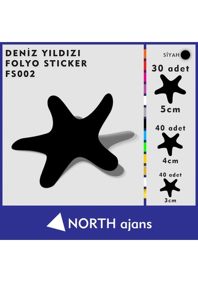 Deniz Yıldızı Folyo Duvar Sticklerı Siyah