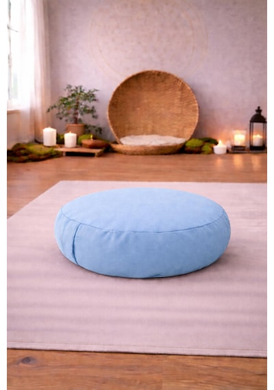 Zafu Yoga Meditasyon Minderi - Yuvarlak Meditasyon Minderi Mavi