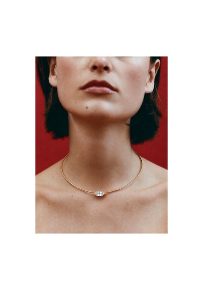 Éclat Collection Sirius Gold Markiz Taşlı Çelik Choker Kolye Altın Altın