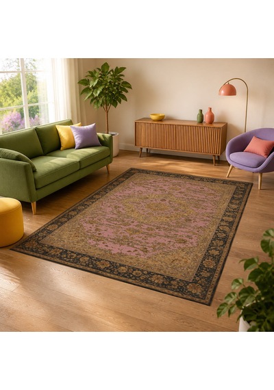 Kartela Halı Novi Halı Jüt Taban Dokuma Halı Gül Kurusu - 100 X 150 Cm