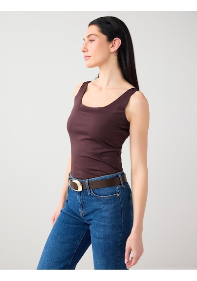 Jimmy Key Acı Kahve U Yaka Dar Kesim Örme Atlet 6sw015475803 Acı Kahverengi