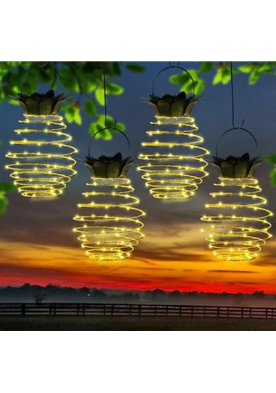Dekoratif Ananas Görünümlü Güneş Enerjili Peri Led Işıklı Lamba