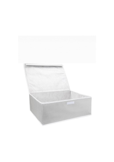Fullamoda Çizgili Çok Amaçlı 50 X 40 X 19 Cm Baza Hurç 23MZCC7449188654_Gri