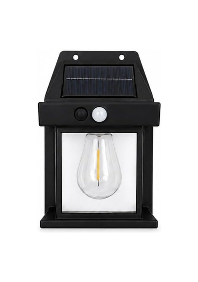 Ayrex Güneş Enerjili Solar Duvar Lambası, Ampul Görünümlü Sıcak Işık, Hareket Sensörlü Ip65 Dış Mekan Apli