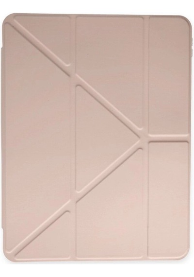Apple iPad Uyumlu  Pro 12.9 2021 Kılıf Kalemlikli Mars Tablet Kılıfı - Rose Gold - Yluh-855085