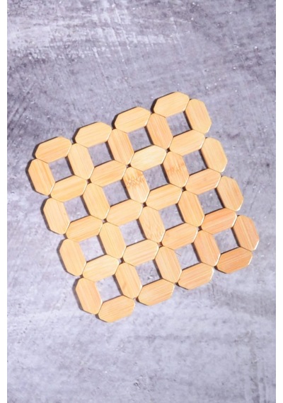Bambu 18 Cm Kare Nihale Çaydanlık Altlığı Tencere Altlığı Çok Renkli