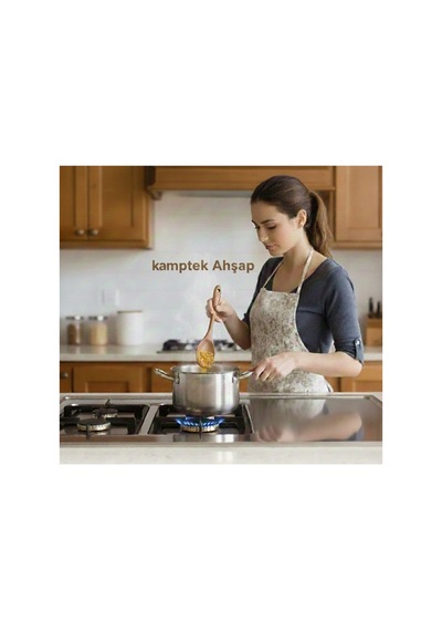 Kamptek Akasya Ahşap 3'lü Mutfak Seti Spatula Ve Kaşık Takımı