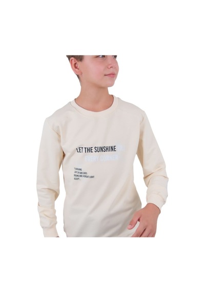 İrem Çocuk Giyim Erkek Çocuk Let The Yazılı Önü Sırtı Yazı Desenli Siyah Renk Sweatshirt Bej İrem Çocuk Giyim Erkek Çocuk Let The Yazılı Önü Sırtı Yazı Desenli Siyah Renk Sweatshirt Bej