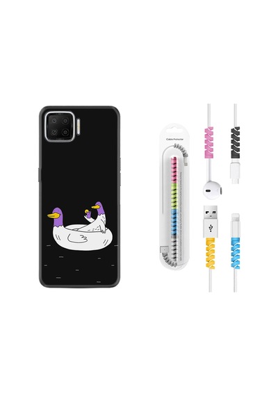 Oppo A73 Kılıf Kablo Koruyuculu Keyifli Ördekler 1725