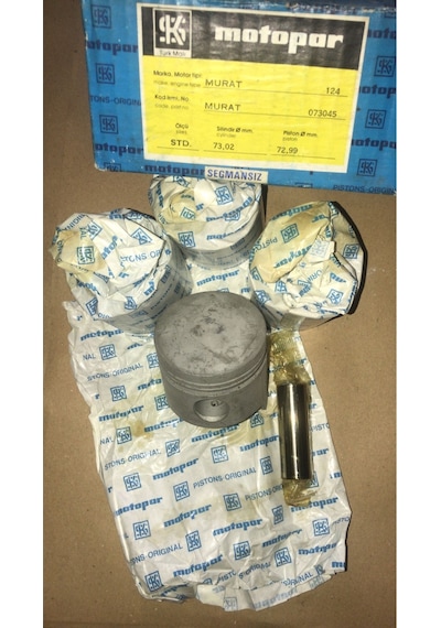 Motopar Murat 124 Motor Piston Takımı Segmansız Std Eski Üretim Motopar Marka