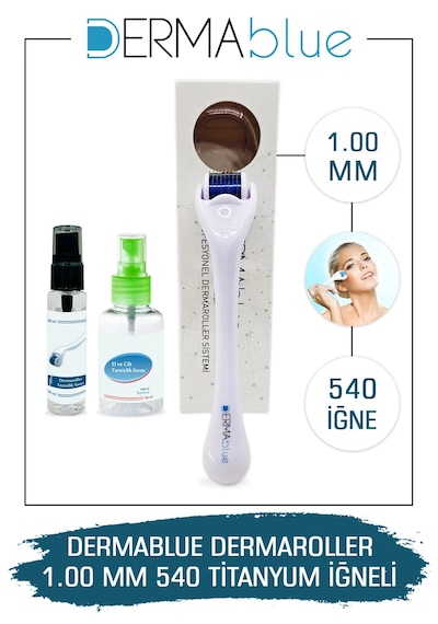 Dermablue 1.00mm Dermaroller 540 Titanyum Iğneli Orijinal Derma R