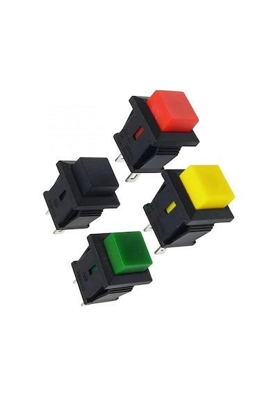 Ic-180k Plastik Buton Yaylı 2p Pbs15b Siyah