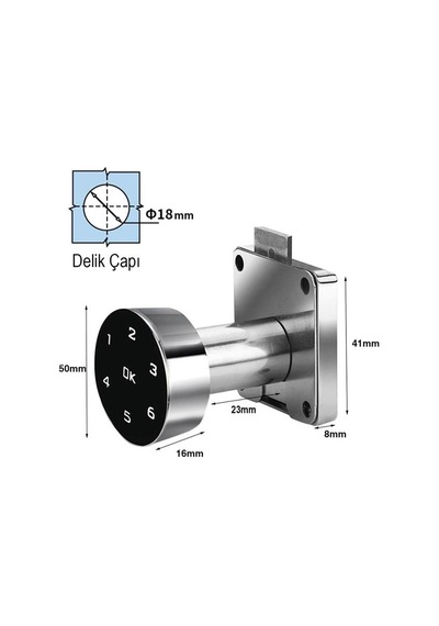 Pm-26730 Çekmece Dolap Kilidi Dijital Numaralı Standart Beyaz - Çok Renkli
