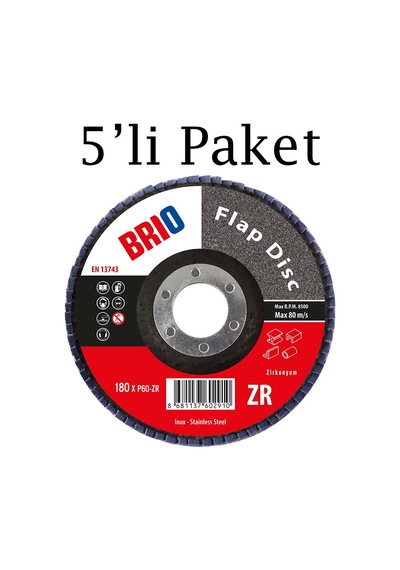 Brio Flap Disk 180xp60 Zr 5'li Paket