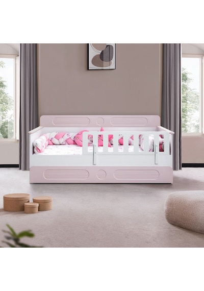 Yavrulu Karyola, Flora Yavrulu Montessori Karyola - Pembe + 2 Adet Comfort Yatak Yavrulu Karyola, Flora Yavrulu Montessori Karyola - Pembe + 2 Adet Comfort Yatak
