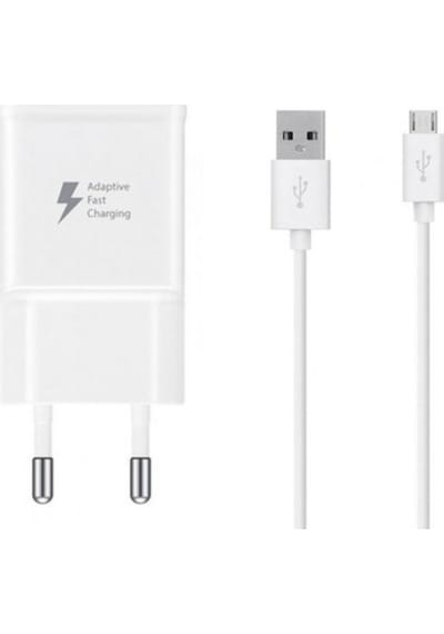 Samsung Uyumlu Micro Usb Hızlı Seyahat Şarj Aleti Ve Data Kablosu -Beyaz (505668030)