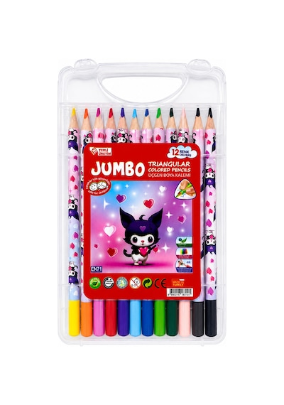 Fatih Hello Kids Jumbo Üçgen Boya 12 Çantalı Çok Renkli