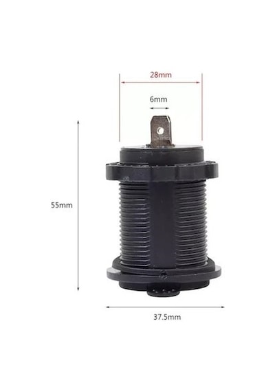 Oto Çakmak Fiş Çakmaklık Dişi Pano Tip 30Mm Şase Monteli Fişli 5 Adet N11.84