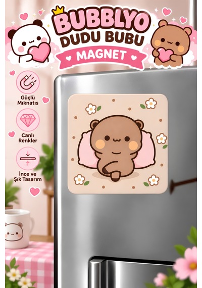Dudu Bubu Dekoratif Buzdolabı Magneti Bej