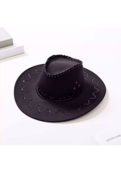 Tezzgelsin Unisex Süet Kovboy Şapka Siyah