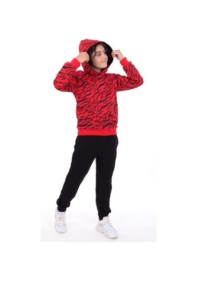 Toontoy Kids Toontoy Erkek Çocuk 2'li Takım Baskılı Kapüşonlu Reglan Kol Sweatshirt & Beli Paçası Lastikli Cepli Jogger Eşofman Altı - 2 İplik Kırmızı Toontoy Kids Toontoy Erkek Çocuk 2'li Takım Baskılı Kapüşonlu Reglan Kol Sweatshirt & Beli Paçası Lastikli Cepli Jogger Eşofman Altı - 2 İplik Kırmızı