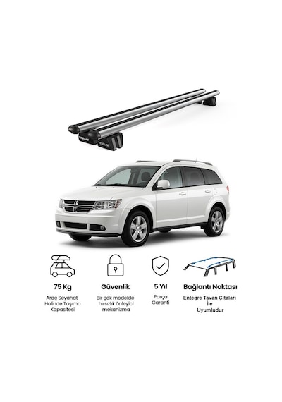 Pençe Dodge Journey Ara Atkı 2008-2011 Uyumlu Gri Ara Atkı Port Bagaj Tavan Barı