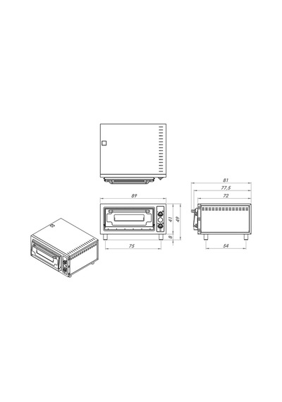 4'lü Elektrikli Profesyonel Pizza Fırını 220v - Monofaze 62x62 Cm - S17
